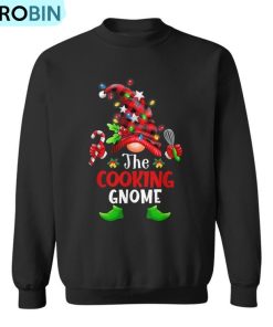 Cooking Gnome Christmas Buffalo Plaid Family Gnomes Matching Ugly Christmas Sweatshirt