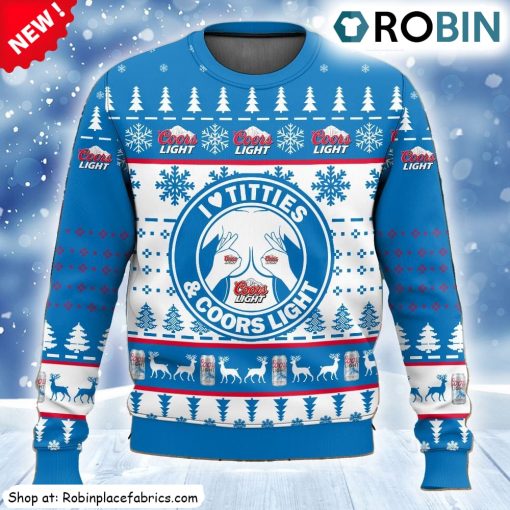 Coors Light Titties Funny Ugly Christmas Sweatshirt, Sweater