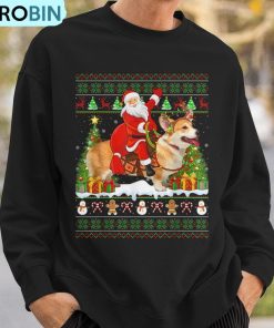 corgi-dog-lover-ugly-santa-riding-corgi-christmas-ugly-christmas-sweatshirt-3