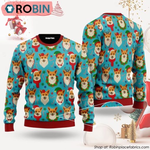 Corgi Snow Dog Christmas Ugly Christmas Sweater