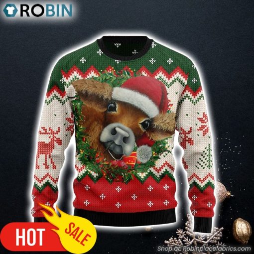 Cow Xmas Ugly Christmas Sweater Lover Xmas Sweater Gift Dog Memorial Gift