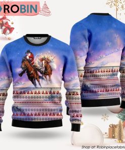Cowboy Santa Claus Ugly Christmas Sweater