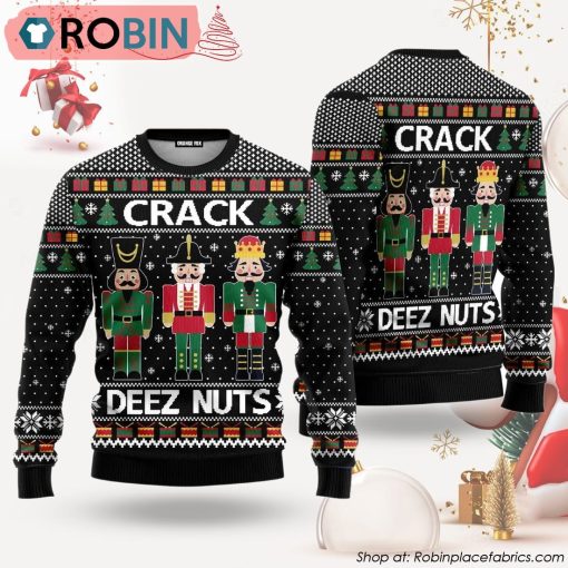 Crack Deez Nuts Nutcracker Ugly Christmas Sweater