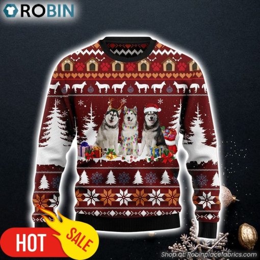 Cute Alaskan Christmas Gift Dog Lover Ugly Christmas Sweater Gifts For Dog Lovers