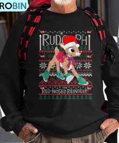cute-rudolph-the-red-nosed-reindeer-christmas-tree-ugly-christmas-sweatshirt-1