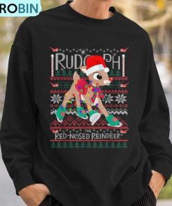 cute-rudolph-the-red-nosed-reindeer-christmas-tree-ugly-christmas-sweatshirt-3