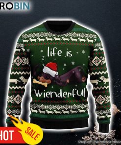 Dachshund Life Is Wienderful Dog Lover Ugly Christmas Sweater Gifts For Dog Lovers
