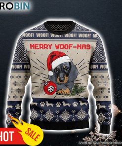 Dachshund Merry Woofmas Dachshund Lover Dog Lover Funny Family Ugly Christmas Sweater