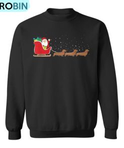 Dachshund Santa Christmas Sleigh Dachshund Xmas Ugly Christmas Sweatshirt