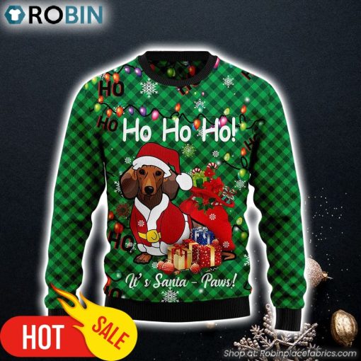 Dachshund Santa Paw Dog Lover Ugly Christmas Sweater Christmas Gift For Pet Lovers