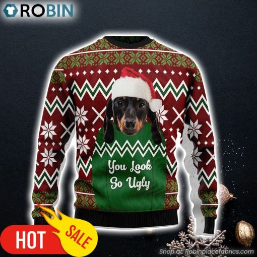 Dachshund You Look So Ugly Dog Lover Christmas Sweater Gifts For Dog Lovers