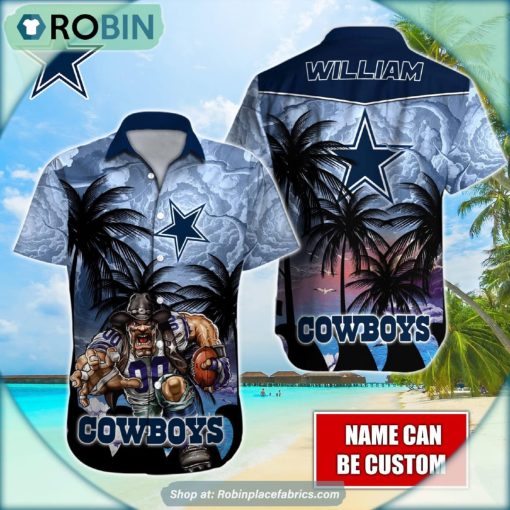 Dallas Cowboys Mascot Palm NFL Hawaiian Shirt
