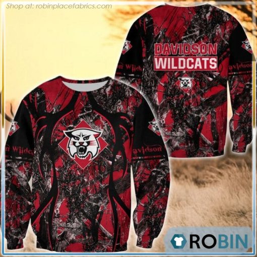 Davidson Wildcats Hunting Pattern All Over Print Sweatshirt
