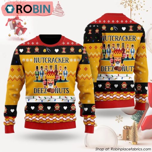 Deez Nuts Nutcracker Ugly Christmas Sweater