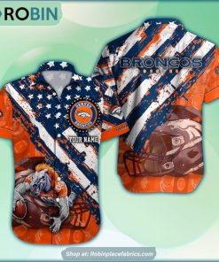 Denver Broncos Mascot American Flag NFL Hawaiian Shirt
