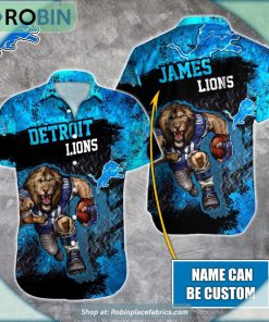 Detroit Lions Mascot 3D Printed Summer Hawaiian Shirt Detroit Lions Mascot 3D Printed Summer Hawaiian Shirt
