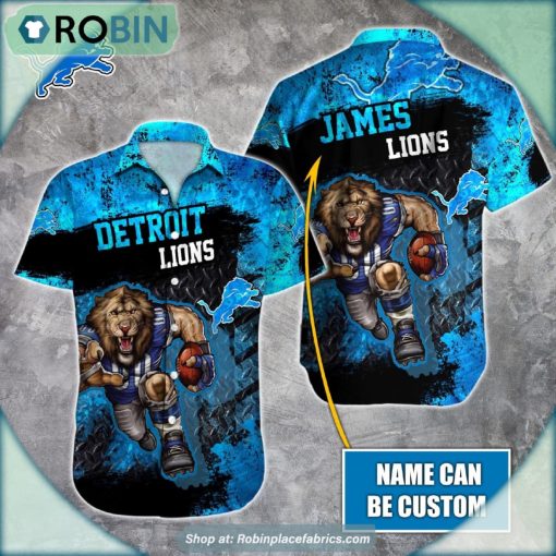 Detroit Lions Mascot 3D Printed Summer Hawaiian Shirt