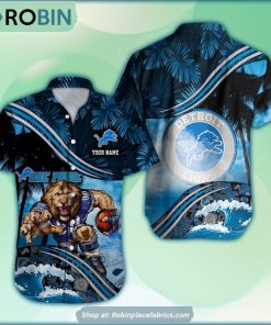 Detroit Lions Mascot 3D Printed Summer Hawaiian Shirt Custom