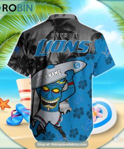 Detroit Lions Tiki Man NFL Hawaiian Shirt Detroit Lions Tiki Man NFL Hawaiian Shirt