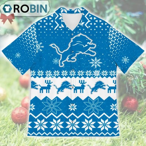 Detroit Lions Ugly Christmas Design Short Sleeve Shirt