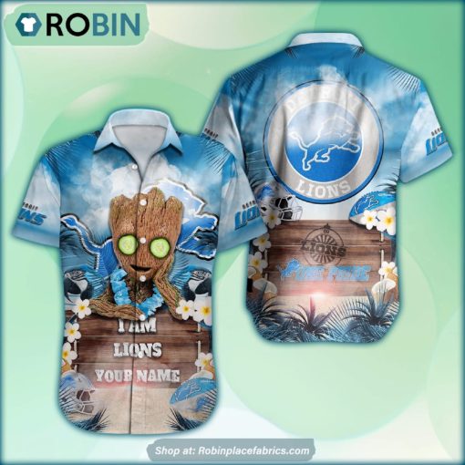 Detroit Lions x Baby Groot Summer Hawaiian Shirt