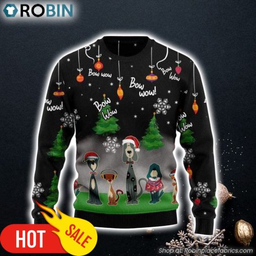 Dog Bow Wow Funny Gift Ugly Christmas Sweater Gifts For Dog Lovers