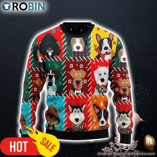 Dog Face Christmas All Over Print Ugly Christmas Sweater Christmas Gift For Pet Lovers