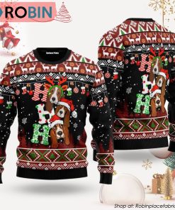 Dog Lover Basset Hound Ho Ho Ho Ugly Christmas Sweater