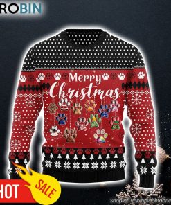 Dog Merry Christmas Dog Paw Ugly Christmas Sweater Gifts For Dog Lovers