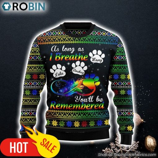 Dogs Will Be Remembered Personalized Ugly Christmas Sweater