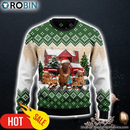 Dogue-De Bordeaux Let It Snow Ugly Christmas Sweater Gifts For Dog Lovers