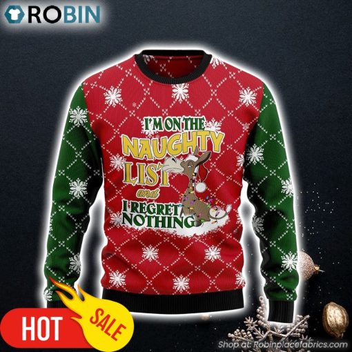 Donkey Naughty List Ugly Christmas Sweater Lover Xmas Sweater Gift Dog Memorial Gift