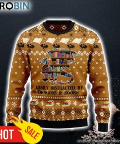 Dragon And Book Ugly Christmas Sweater Xmas Gifts For Dog Lovers Gift For Christmas