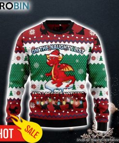 Dragon Christmas List Ugly Christmas Sweater Lover Xmas Sweater Gift Dog Memorial Gift