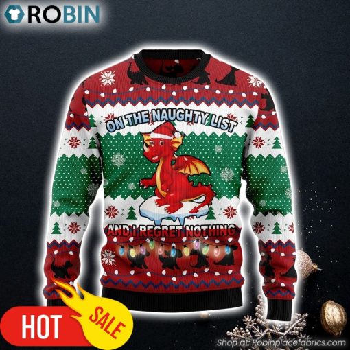 Dragon Christmas List Ugly Christmas Sweater Lover Xmas Sweater Gift Dog Memorial Gift