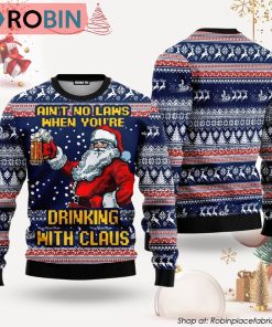 Drinking With Claus Ugly Christmas Sweater