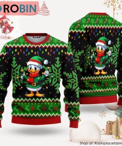 Duck Santa Claus Green Red Light Ugly Christmas Sweater Duck Santa Claus Green Red Light Ugly Christmas Sweater