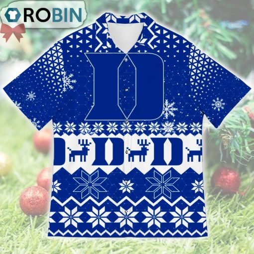 Duke Blue Devils Ugly Christmas Design Short Sleeve Shirt