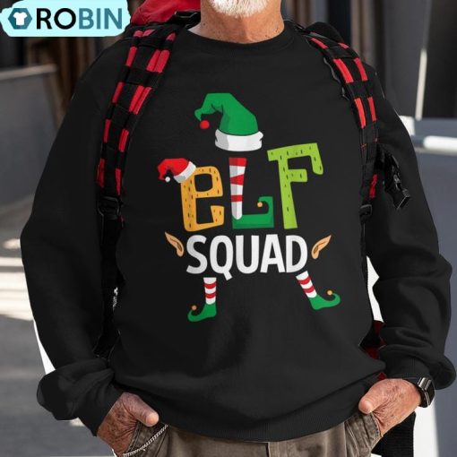 Elf Squad Elves Family Christmas Matching Couple X-Mas Ugly Christmas Sweatshirt