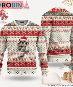 English Bulldog Scratch Ugly Christmas Sweater