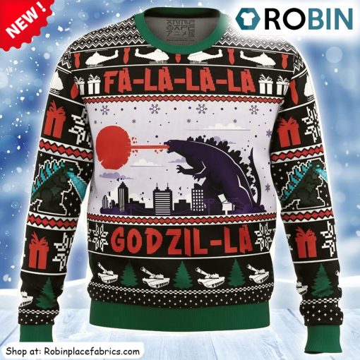 Falalala Godzil-la Godzilla Ugly Christmas Sweatshirt, Sweater