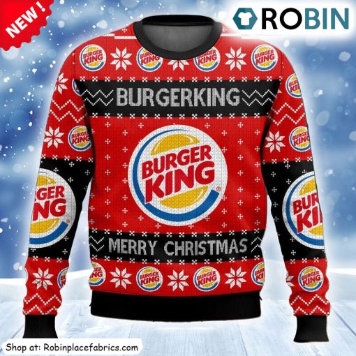 Fast Food Burgerking Ugly Christmas Sweatshirt, Sweater
