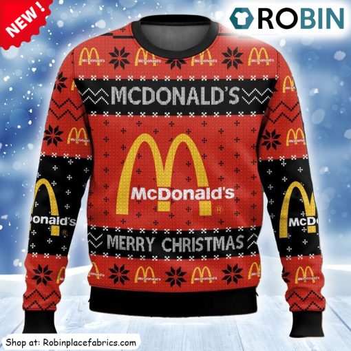 Fast Food Mcdonalds Ugly Christmas Sweatshirt, Sweater