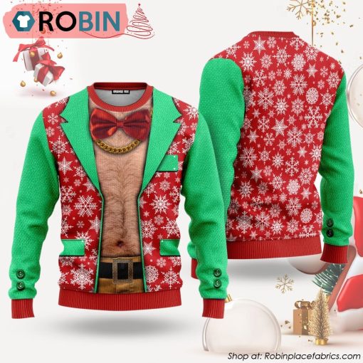 Faux Real Men’s 3D Photo Realistic Ugly Christmas Sweater
