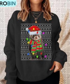 ferret-ugly-xmas-lighting-santa-ferret-christmas-ugly-christmas-sweatshirt-4