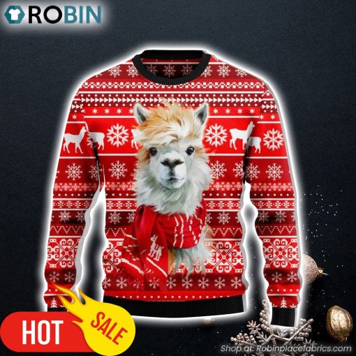 Festive Llama Ugly Christmas Sweater, Perfect Outfit For Christmas Of Llama Lovers