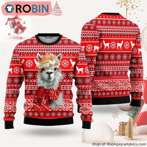 Festive Llama Xmas Ugly Christmas Sweater