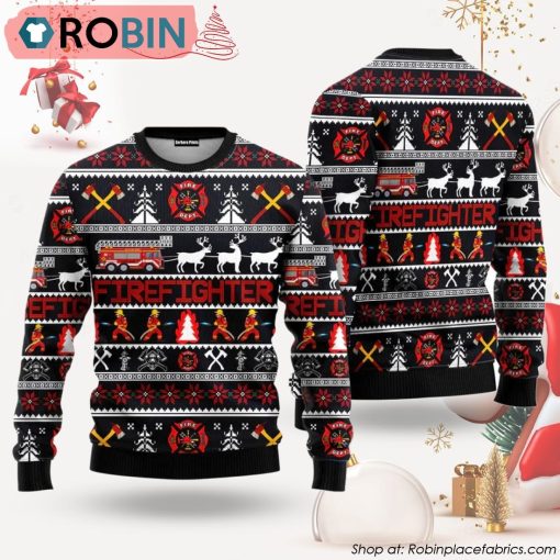 Firefighter Ugly Christmas Sweater