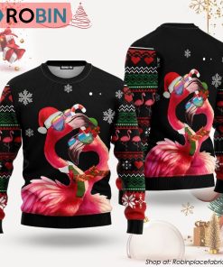 Flamingo Couple Ugly Christmas Sweater