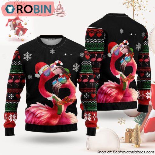 Flamingo Couple Ugly Christmas Sweater